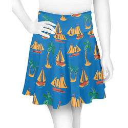 Boats & Palm Trees Skater Skirt - X Large