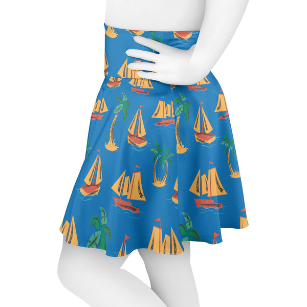 Boats & Palm Trees Skater Skirt - Side
