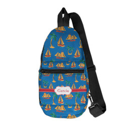 Boats & Palm Trees Sling Bag (Personalized)