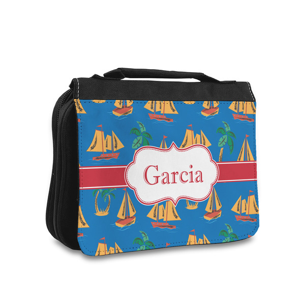 Custom Boats & Palm Trees Toiletry Bag - Small (Personalized)