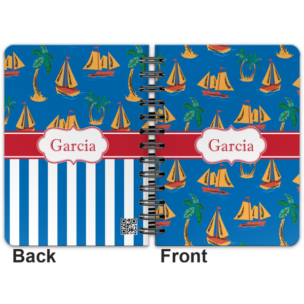 Boats & Palm Trees Spiral Journal 5 x 7 - Apvl