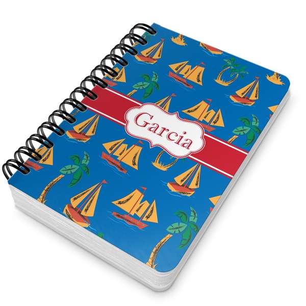 Boats & Palm Trees Spiral Journal 5 x 7 - Main