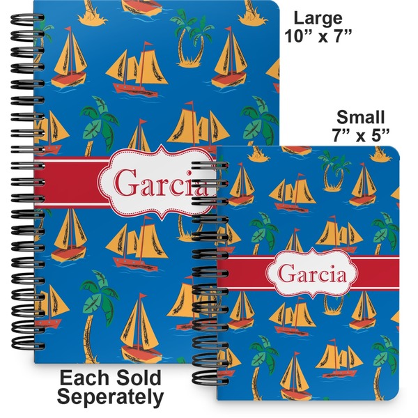 Boats & Palm Trees Spiral Journal - Comparison