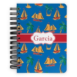 Boats & Palm Trees Spiral Notebook - 5x7 w/ Name or Text