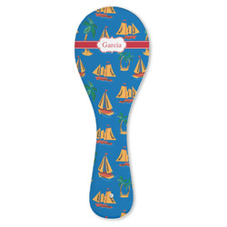 Boats & Palm Trees Ceramic Spoon Rest (Personalized)