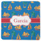 Boats & Palm Trees Square Rubber Backed Coaster (Personalized)