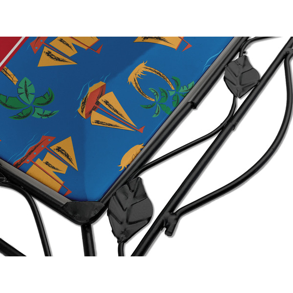 Boats & Palm Trees Square Trivet - Detail