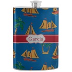 Boats & Palm Trees Stainless Steel Flask (Personalized)