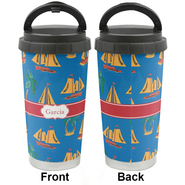 Boats & Palm Trees Stainless Steel Travel Cup - Apvl