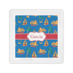 Boats & Palm Trees Cocktail Napkins (Personalized)