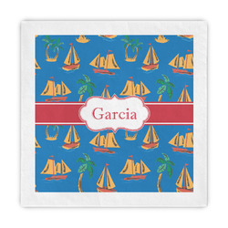 Boats & Palm Trees Decorative Paper Napkins (Personalized)
