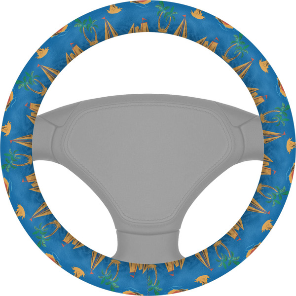 Custom Boats & Palm Trees Steering Wheel Cover