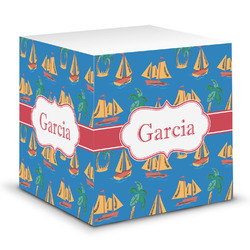 Boats & Palm Trees Sticky Note Cube (Personalized)