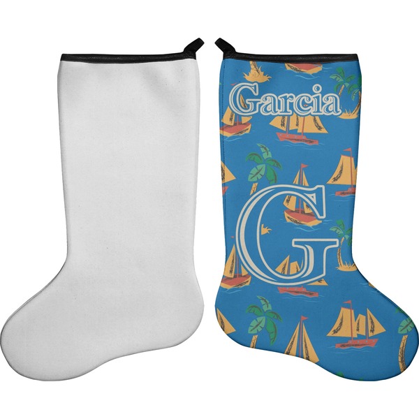 Boats & Palm Trees Stocking - Single-Sided - Approval