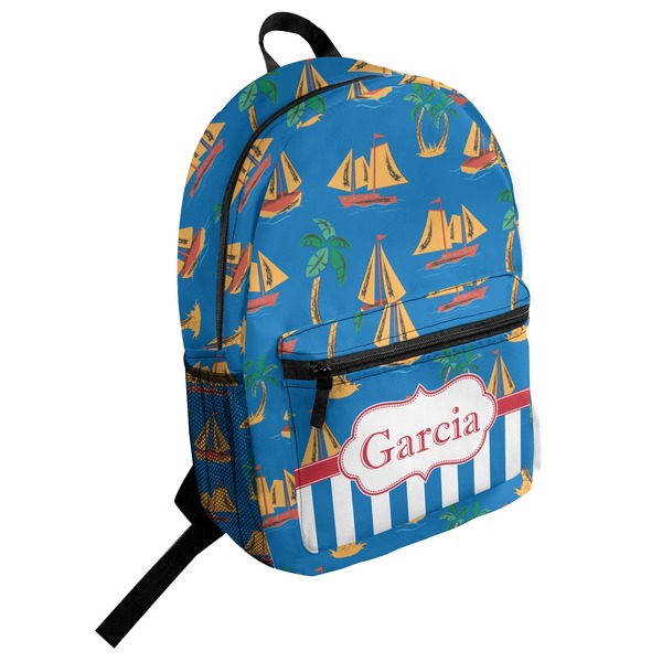 Custom Boats & Palm Trees Student Backpack (Personalized)