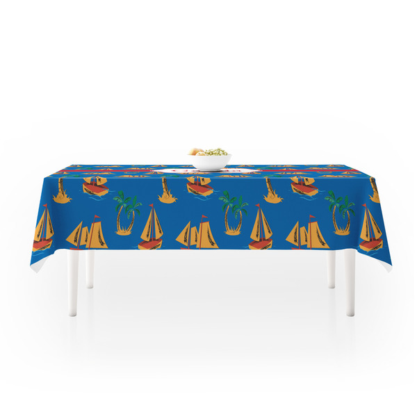 Boats & Palm Trees Tablecloths (58"x102") - MAIN (side view)
