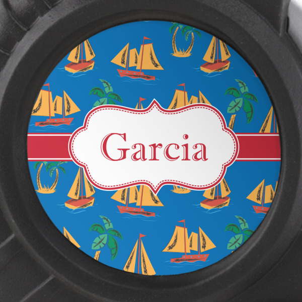 Boats & Palm Trees Tape Measure - 25ft - detail