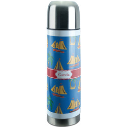 Boats & Palm Trees Stainless Steel Thermos (Personalized)