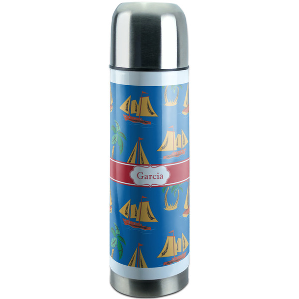 Custom Boats & Palm Trees Stainless Steel Thermos (Personalized)