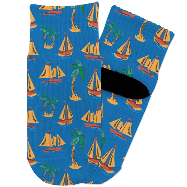 Custom Boats & Palm Trees Toddler Ankle Socks