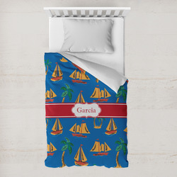 Boats & Palm Trees Toddler Duvet Cover w/ Name or Text