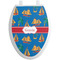 Boats & Palm Trees Toilet Seat Decal (Personalized)
