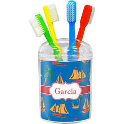 Boats & Palm Trees Toothbrush Holder (Personalized)