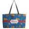 Boats & Palm Trees Tote w/Black Handles - Front View
