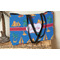 Boats & Palm Trees Tote w/Black Handles - Lifestyle View