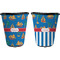 Boats & Palm Trees Trash Can Black - Front and Back - Apvl