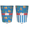 Boats & Palm Trees Trash Can White - Front and Back - Apvl