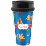 Boats & Palm Trees Acrylic Travel Mug without Handle (Personalized)