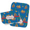 Boats & Palm Trees Two Rectangle Burp Cloths - Open & Folded