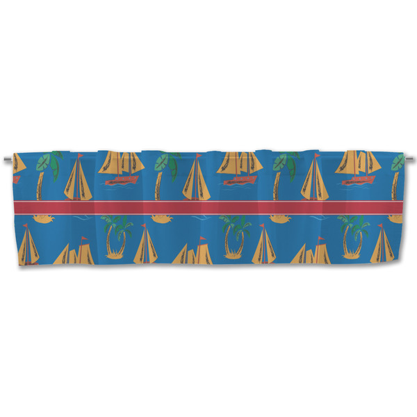 Boats & Palm Trees Valance - Front