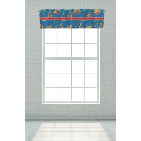 Boats & Palm Trees Valance - On window