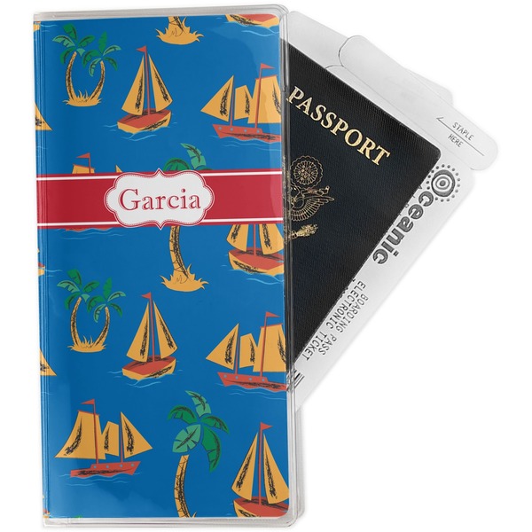 Custom Boats & Palm Trees Travel Document Holder