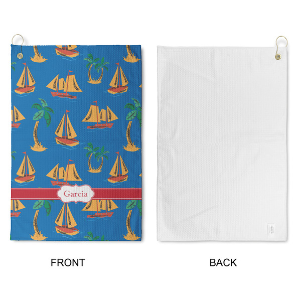 Boats & Palm Trees Waffle Weave Golf Towel - Approval