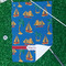 Boats & Palm Trees Waffle Weave Golf Towel - In Context
