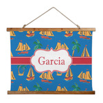 Boats & Palm Trees Wall Hanging Tapestry - Wide (Personalized)