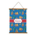 Boats & Palm Trees Wall Hanging Tapestry - Tall (Personalized)