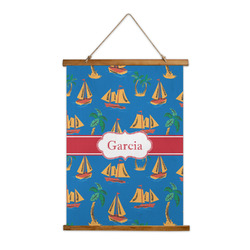 Boats & Palm Trees Wall Hanging Tapestry - Tall (Personalized)
