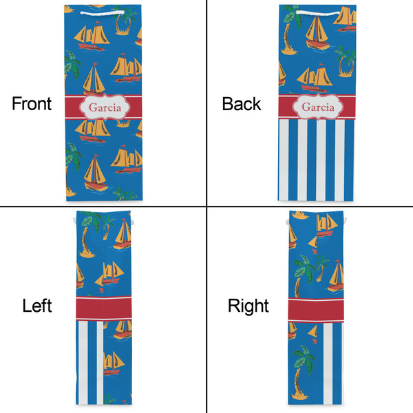 Boats & Palm Trees Wine Gift Bag - Matte - Approval