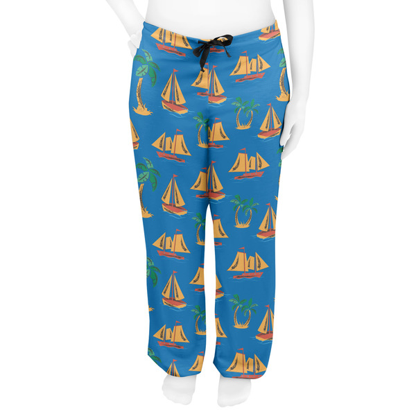 Boats & Palm Trees Women's Pj on model - Front