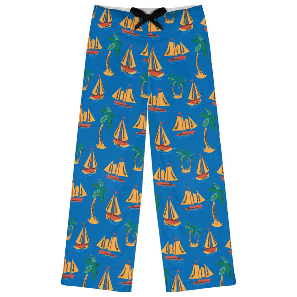Custom Boats & Palm Trees Womens Pajama Pants - L