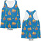 Boats & Palm Trees Womens Racerback Tank Tops - Medium - Front and Back