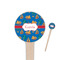Boats & Palm Trees Wooden 4" Food Pick - Round - Closeup
