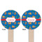 Boats & Palm Trees Wooden 6" Food Pick - Round - Double Sided - Front & Back