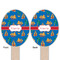 Boats & Palm Trees Wooden Food Pick - Oval - Double Sided - Front & Back