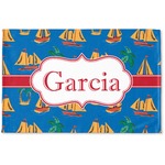 Boats & Palm Trees Woven Mat (Personalized)