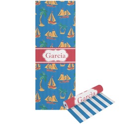Boats & Palm Trees Yoga Mat - Printable Front and Back (Personalized)